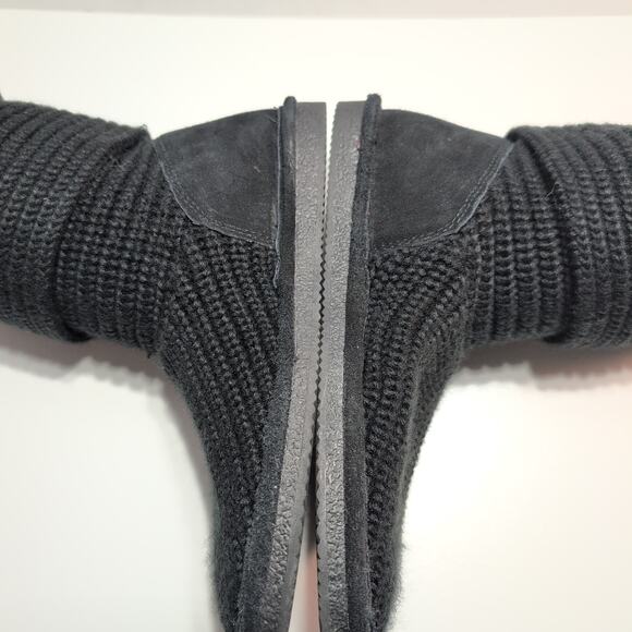 Bearpaw Black Knit Fold Over Button Up Sweater Boots Womens Size 9 - Picture 7 of 8